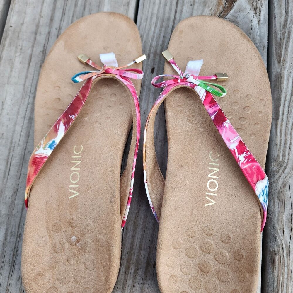 Vionic Bella II Womens Size 9 Floral Colorful Orthotic Arched Comfort Sandals